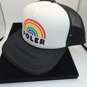 Poler Black Rainbow Trucker Hat